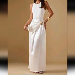 Women's Elegant Solid Color Sleeveless Elegant Dress, Fall Clothes For Women